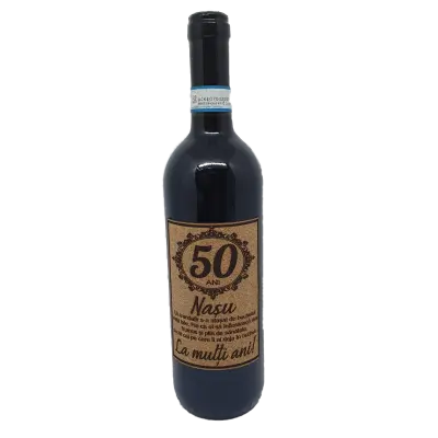 50 ani, nasu la multi ani, eticheta pluta cu mesaj